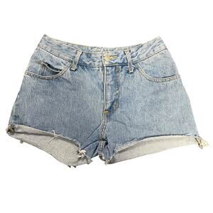 Vintage Nada Nuff Light Wash Denim Jean Cut Off Shorts Size 7